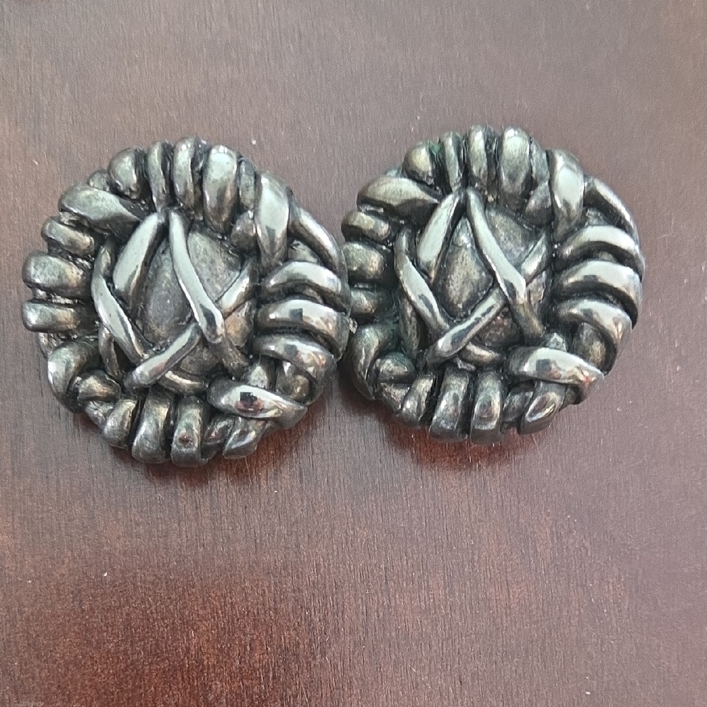 Silver  Clip On Earrings